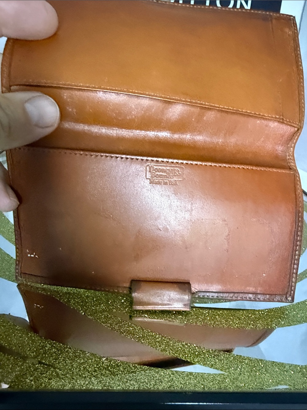 Dooney & Bourke Red Leather Shoulder Bag with Brown Trim - Picture 9 of 9